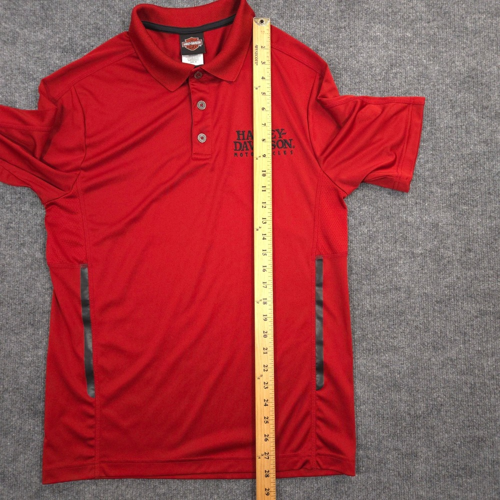 Harley Davidson Performance Polo Shirt Mens M Red Daytona Beach Florida Golf - Picture 8 of 11